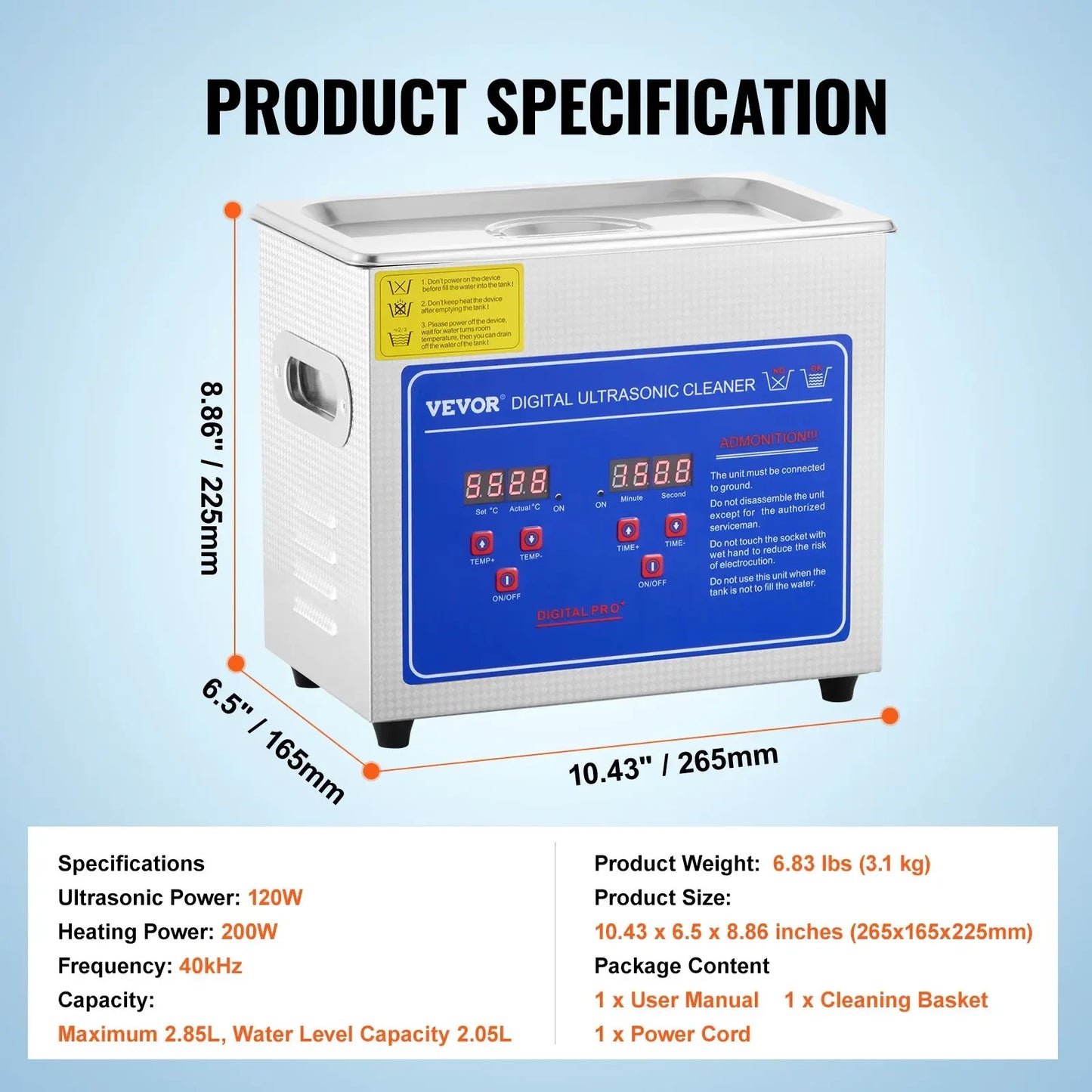 SIHAO Ultrasonic Vinyl Cleaner 2.85-6L 7-12 Inch Knob Control 8 Records Ultrasonic Vinyl Cleaning Machine 180W for Home Store