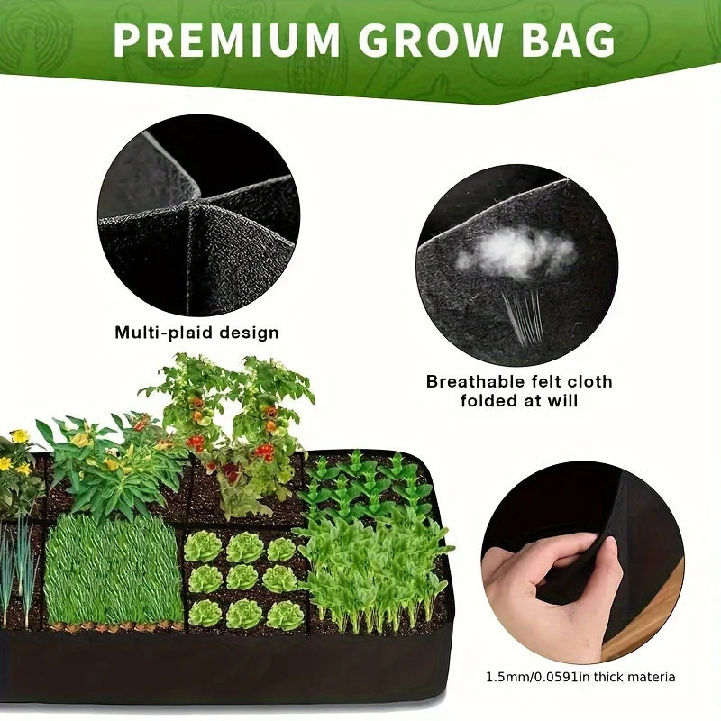 Garden Bed Grow Bags 8 Grids Breathable Planter Raised Beds