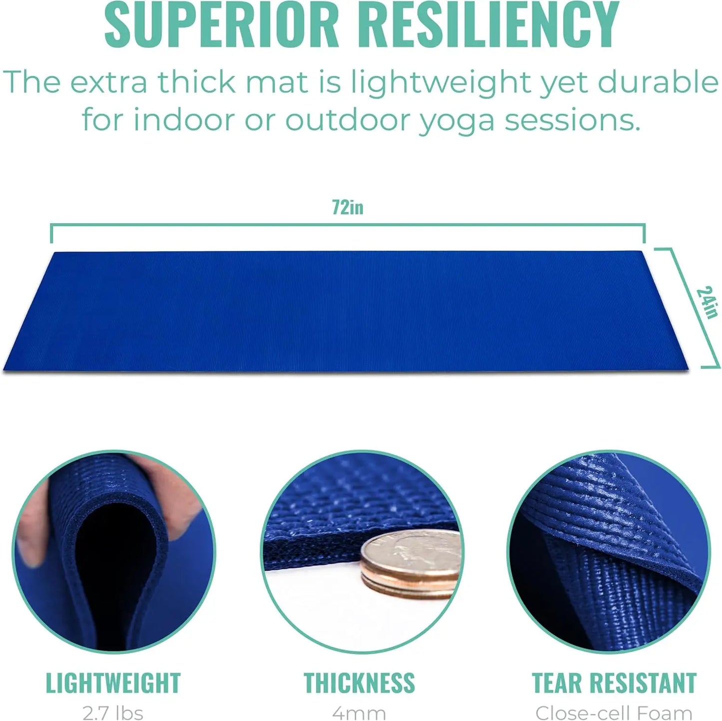 Yoga Mats Bulk Pack 10 Non Slip Easy Clean For Schools And Studios