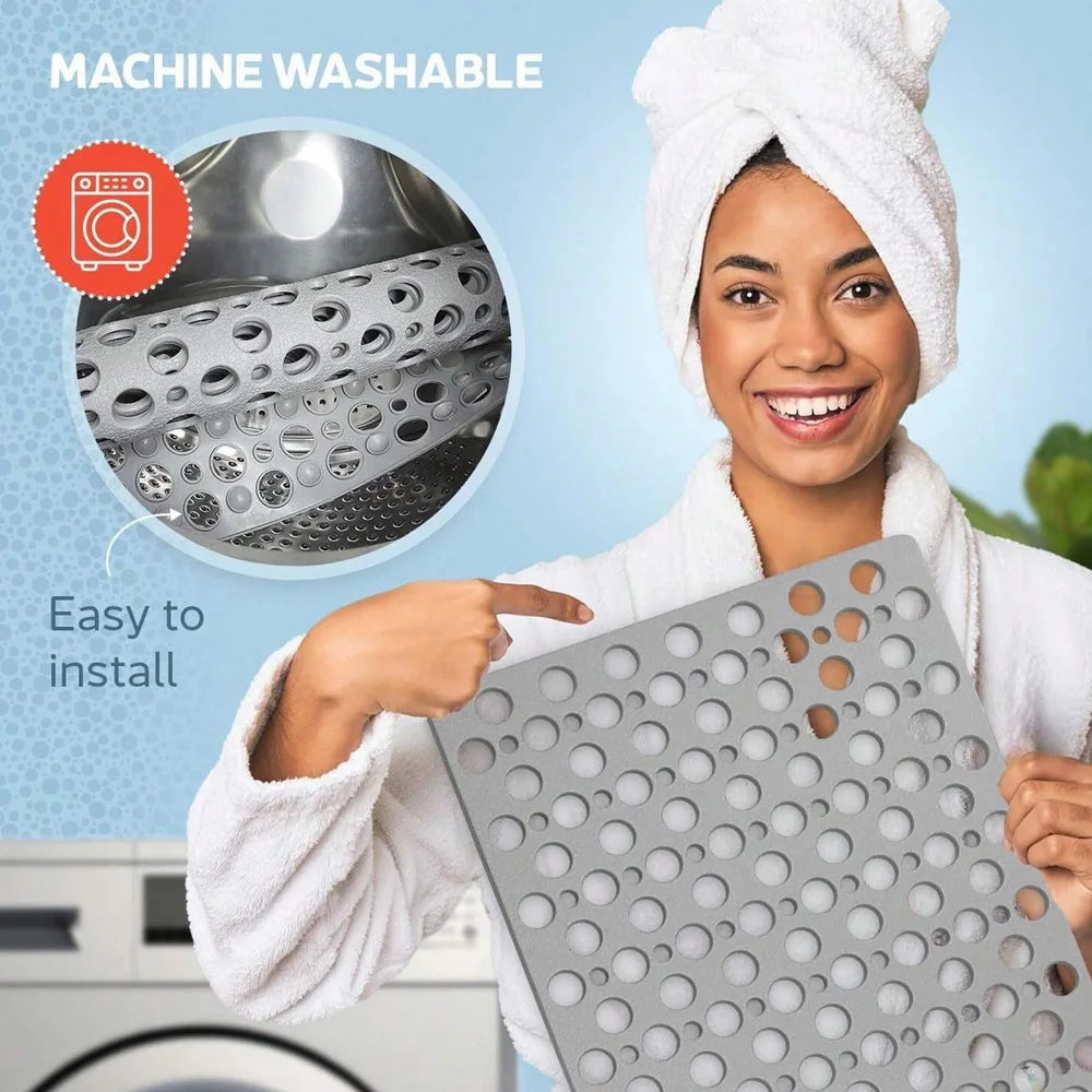 Extra Large Non Slip Shower Mat For Inside Shower Anti Skid Bath Mat With Suction Cups Fast Dry Safe For Kids Elderly