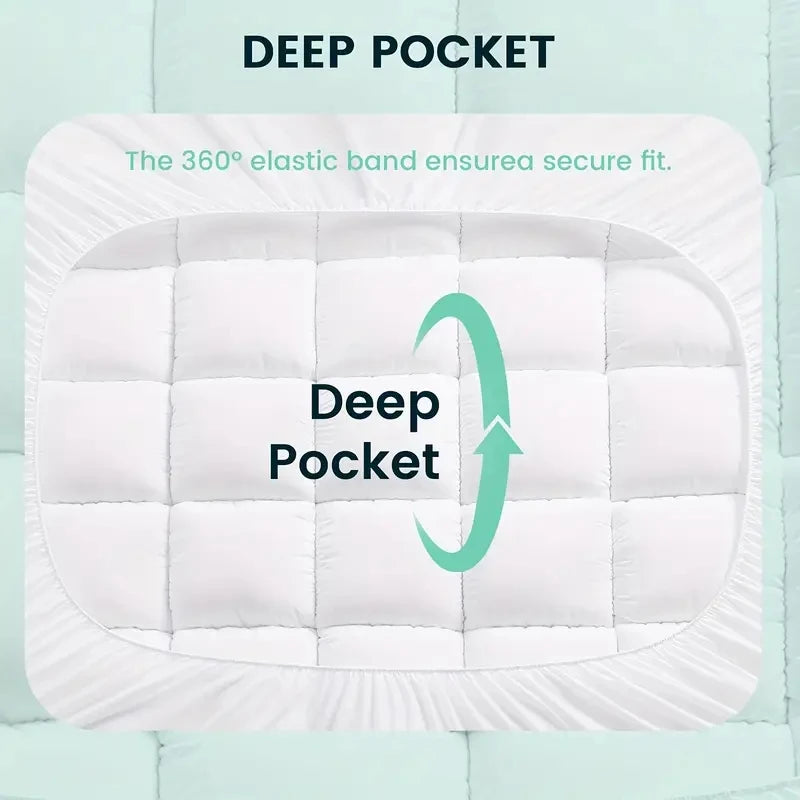 HGETVECN Extra Thick Mattress Topper 1000Gsm Cooling Breathable Machine Washable