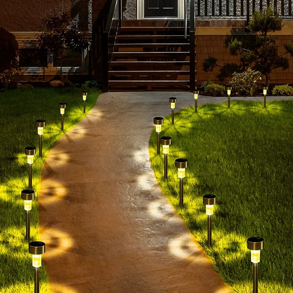 Solar LED Outdoor Garden Lights Path Lamp Waterproof Landscape