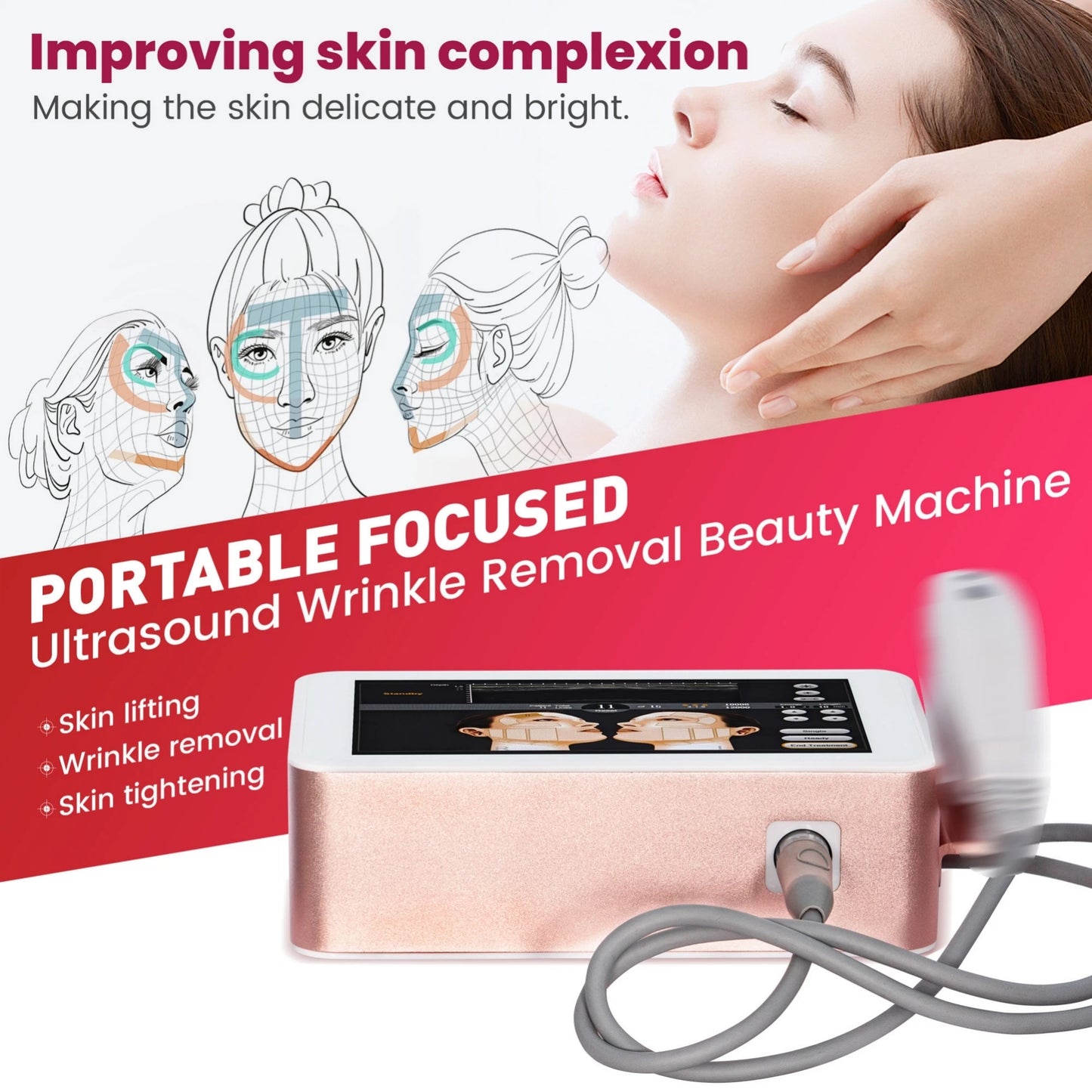TAIXL 7D Ultrasonic Skin Tightening Machine for Face and Body