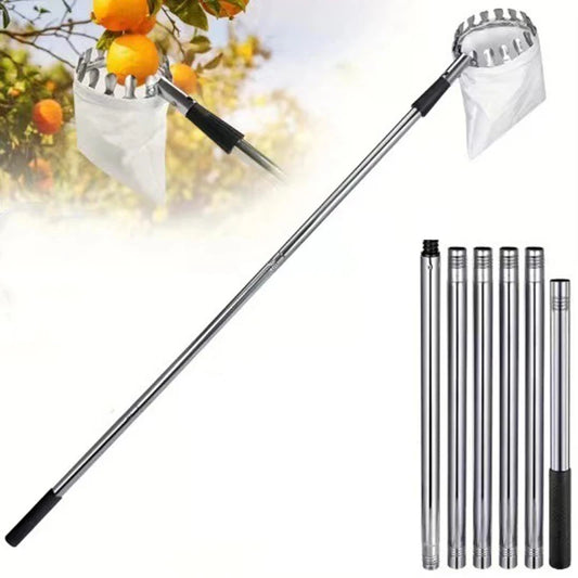 Stainless Steel Splicing Rod Fruit Picker Telescopic Pole For Garden
