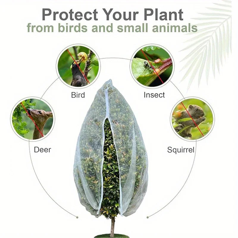 Fruit Tree Netting Covers With Zipper And Drawstring Closure