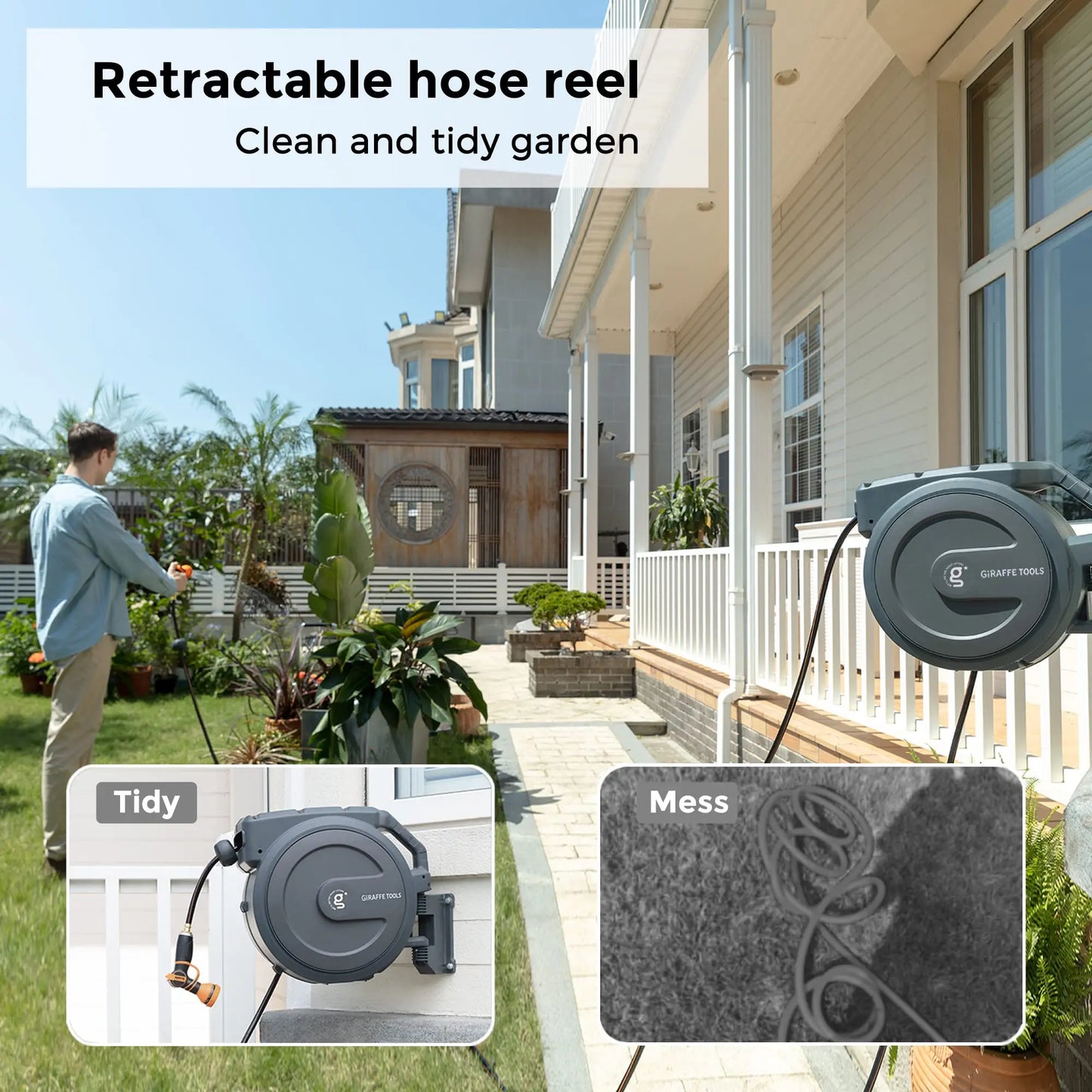 Giraffe Tools AW40 Retractable Hose Reel Wall Mount