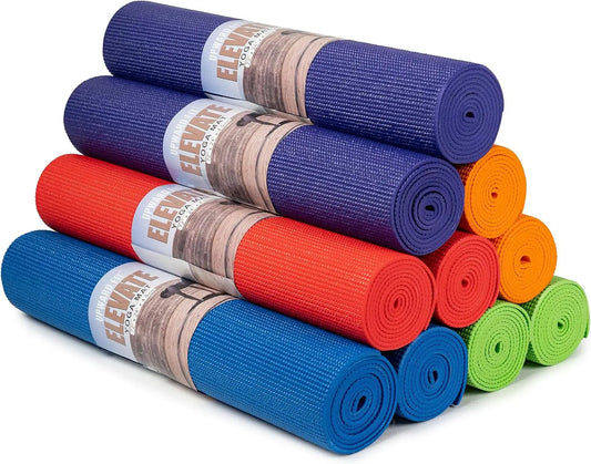 Yoga Mats Bulk Pack 10 Non Slip Easy Clean For Schools And Studios