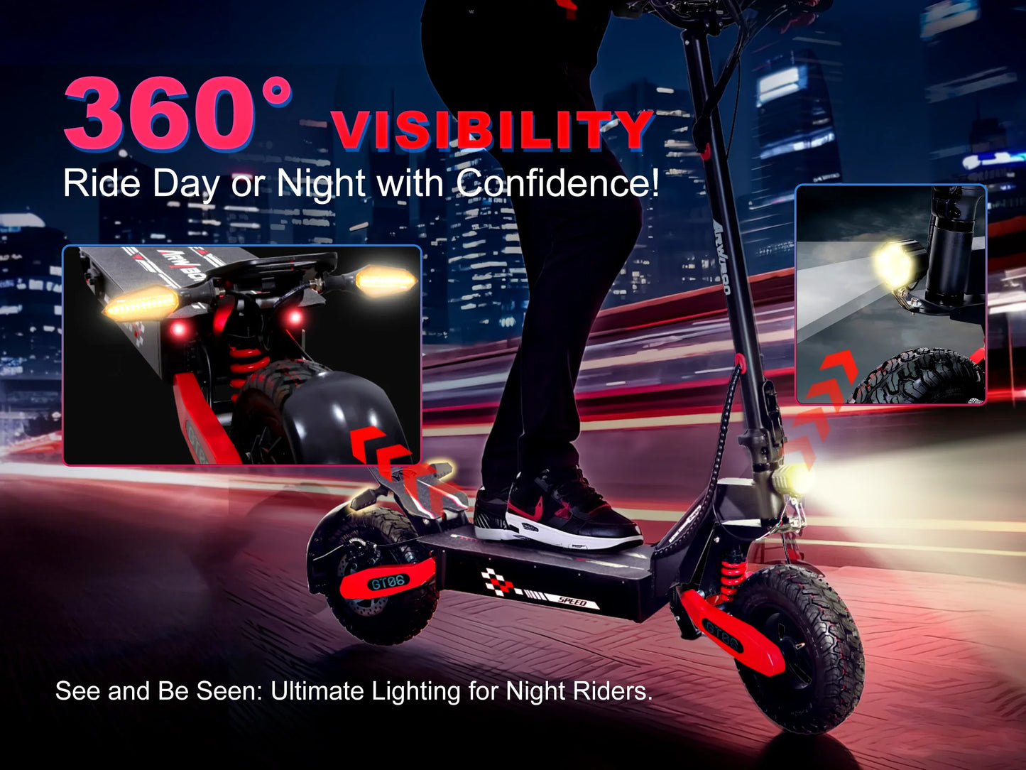 Arwibon GT06 1200W Foldable EScooter For Adults All Terrain