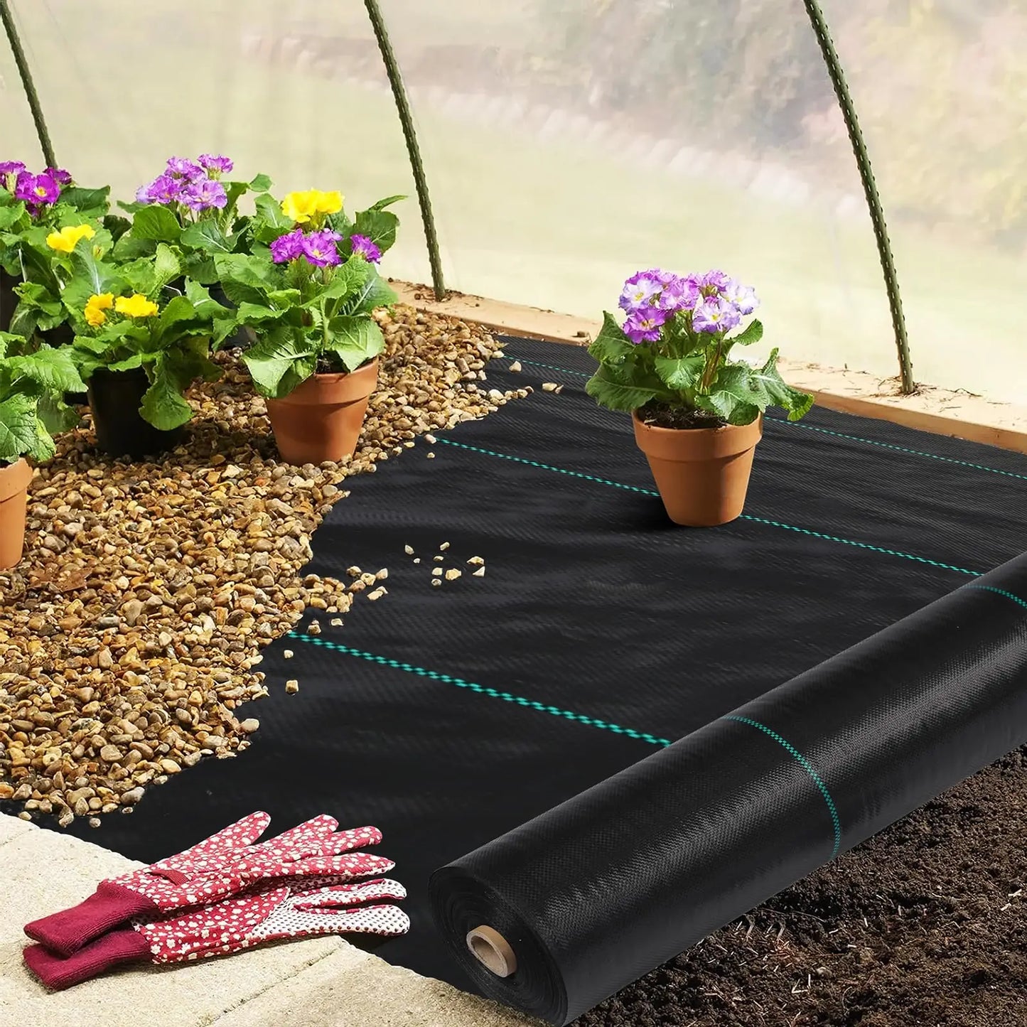 HiMISS Weed Barrier Landscape Fabric Heavy Duty Nylon Weave
