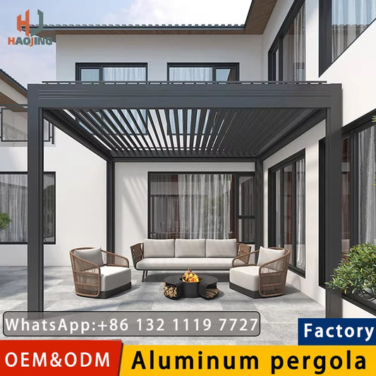 Aluminum Bioclimatic Louvred Pergola Outdoor Garden Balcony