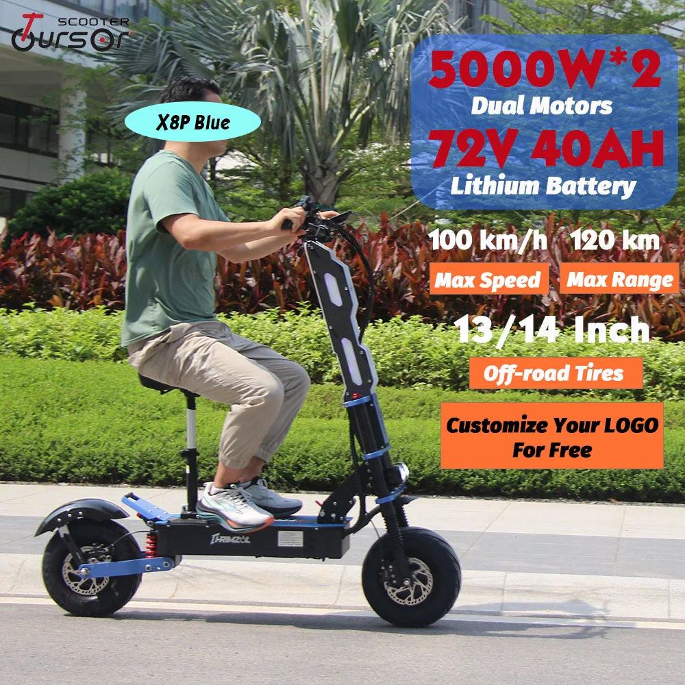 X8P 8000W Dual Motor Electric Scooter 60V 38.4Ah Off Road