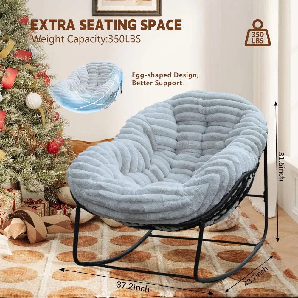 TIFICY Outdoor Wicker Egg Swing Chair With Cushion