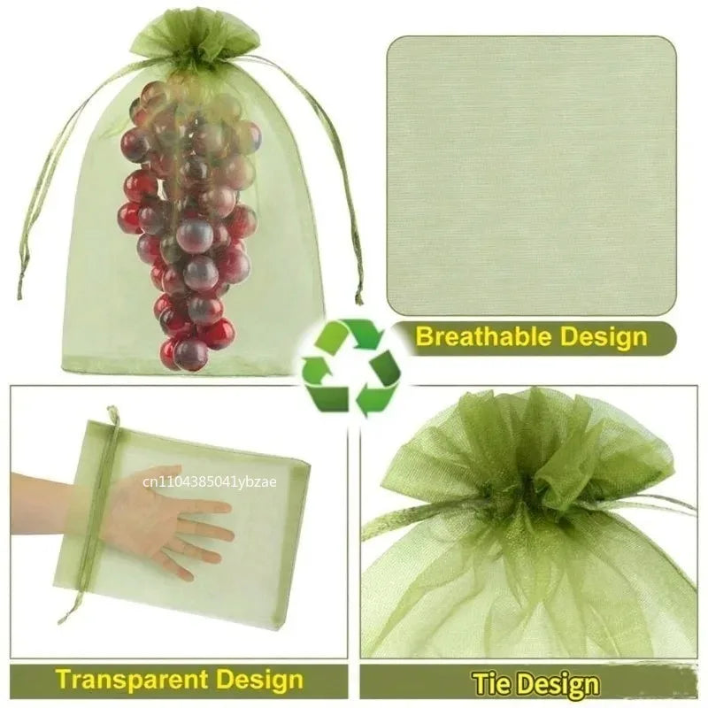 Reusable Fruit Insect Proof Drawstring Bags for Fruit Trees