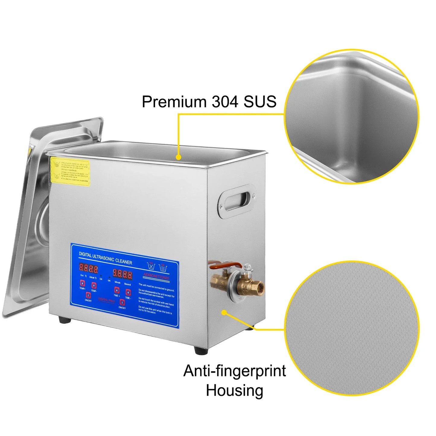 SIHAO Ultrasonic Vinyl Cleaner  2.85-6L 7-12 Inch Knob Control 8 Records Ultrasonic Vinyl Cleaning Machine 180W for Home Store