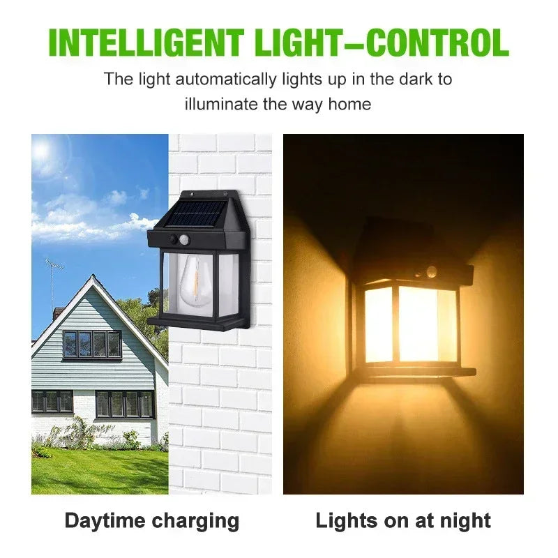 Super-Cheese Solar Powered Outdoor Wall Light With Motion Sensor