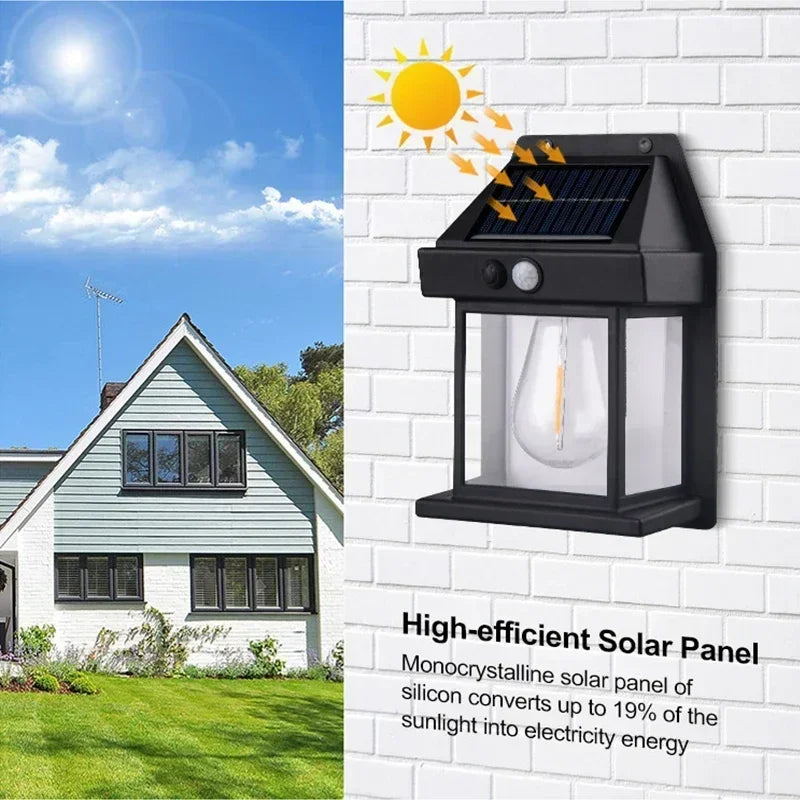 Super-Cheese Solar Powered Outdoor Wall Light With Motion Sensor