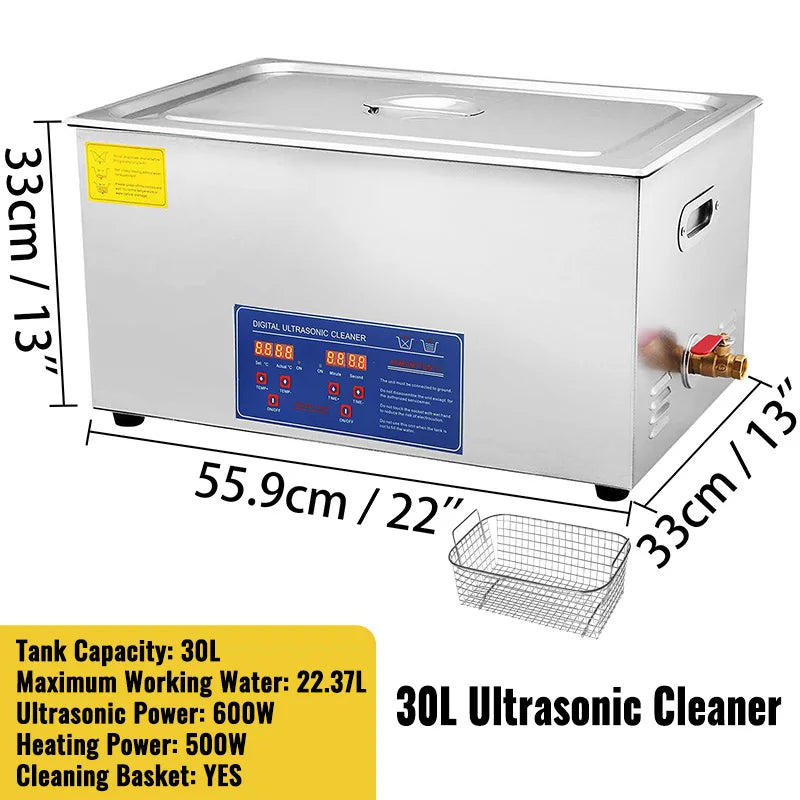 SucceBuy 1.3L 2L 3L 6L 10L 15L 22L 30L Ultrasonic Cleaner Lave-Dishes Portable Washing Machine Ultrasound Home Clean Appliances
