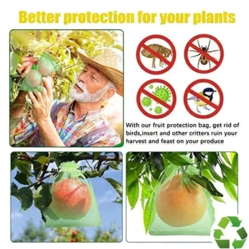 Reusable Fruit Insect Proof Drawstring Bags for Fruit Trees