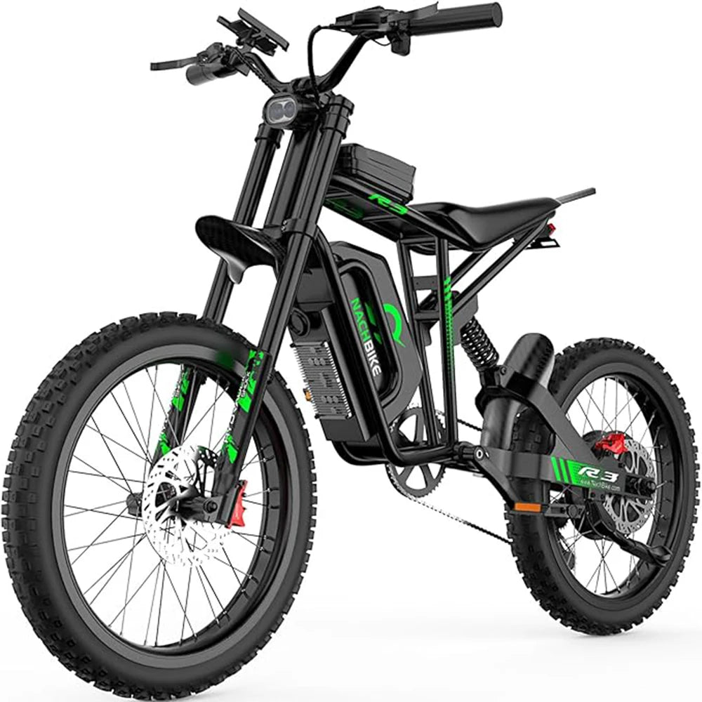 Electric Dirt Bike 6000W 60V 50 Mile Range Dual Suspension
