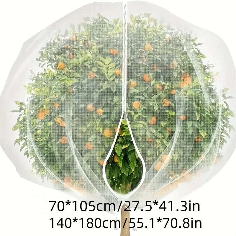 Fruit Tree Netting Covers With Zipper And Drawstring Closure