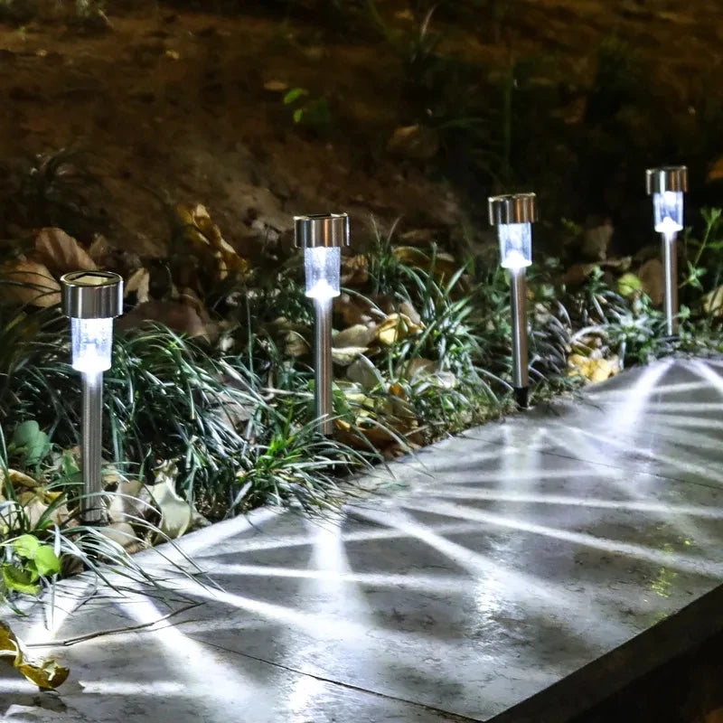 Solar LED Outdoor Garden Lights Path Lamp Waterproof Landscape