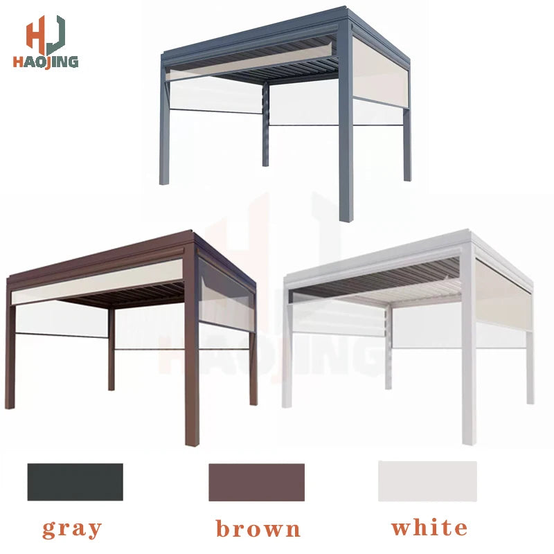 Aluminum Bioclimatic Louvred Pergola Outdoor Garden Balcony
