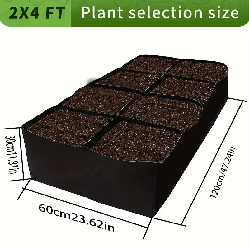 Garden Bed Grow Bags 8 Grids Breathable Planter Raised Beds