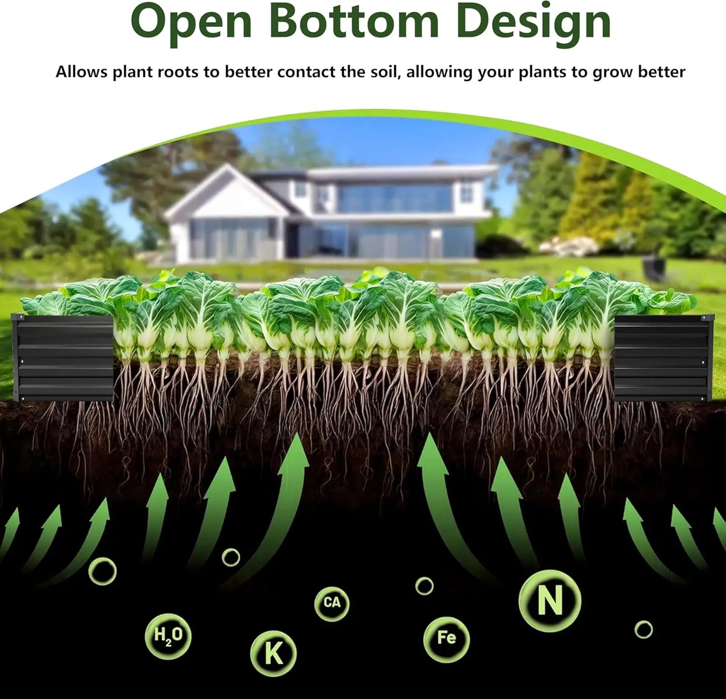 Galvanized Steel Raised Garden Bed Kit 2 Pack Outdoor Planter Box