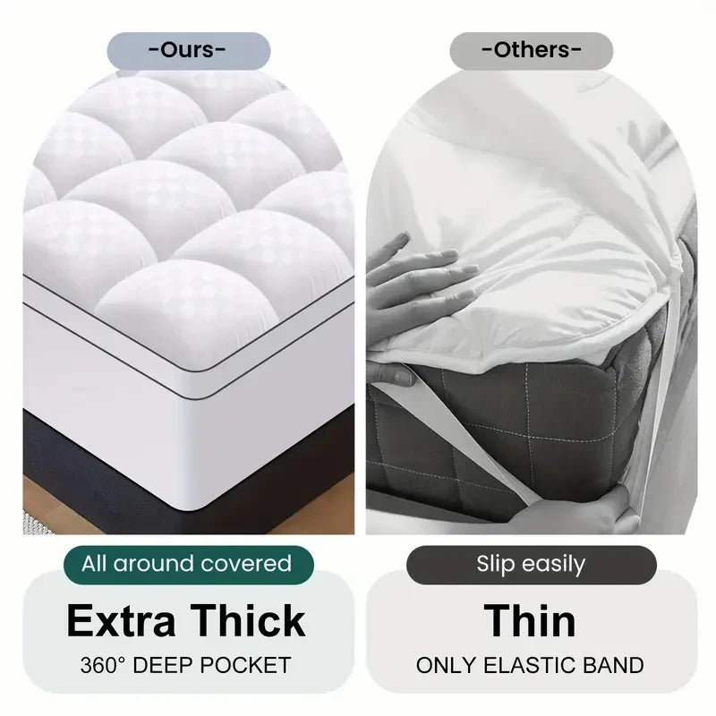 HGETVECN Extra Thick Mattress Topper 1000Gsm Cooling Breathable Machine Washable