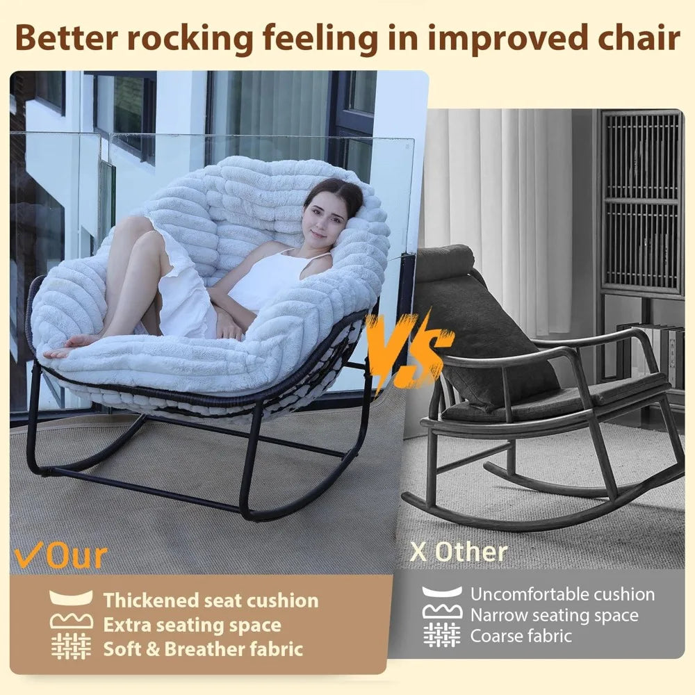 TIFICY Outdoor Wicker Egg Swing Chair With Cushion