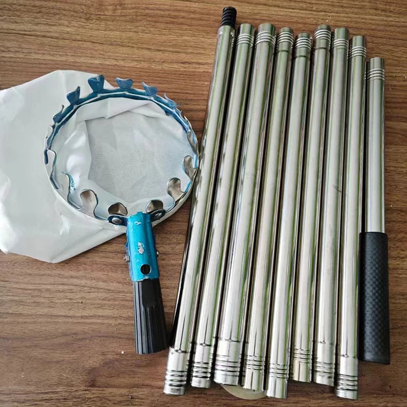 Stainless Steel Splicing Rod Fruit Picker Telescopic Pole For Garden