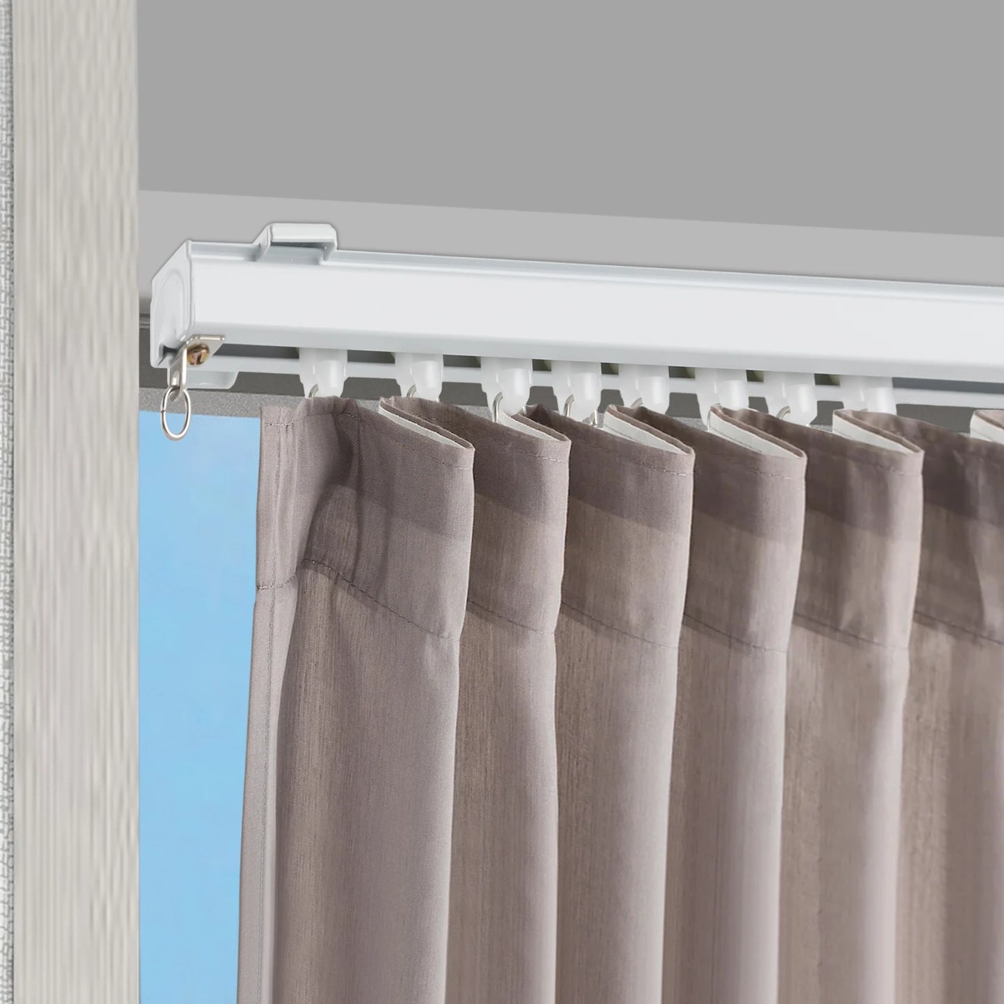 NONECN Length Adjustable Curtain Track Ceiling Mount Aluminum Rail