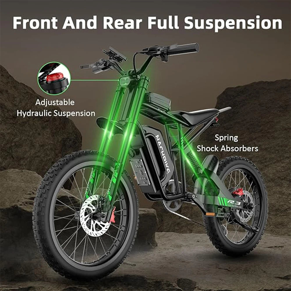 Electric Dirt Bike 6000W 60V 50 Mile Range Dual Suspension