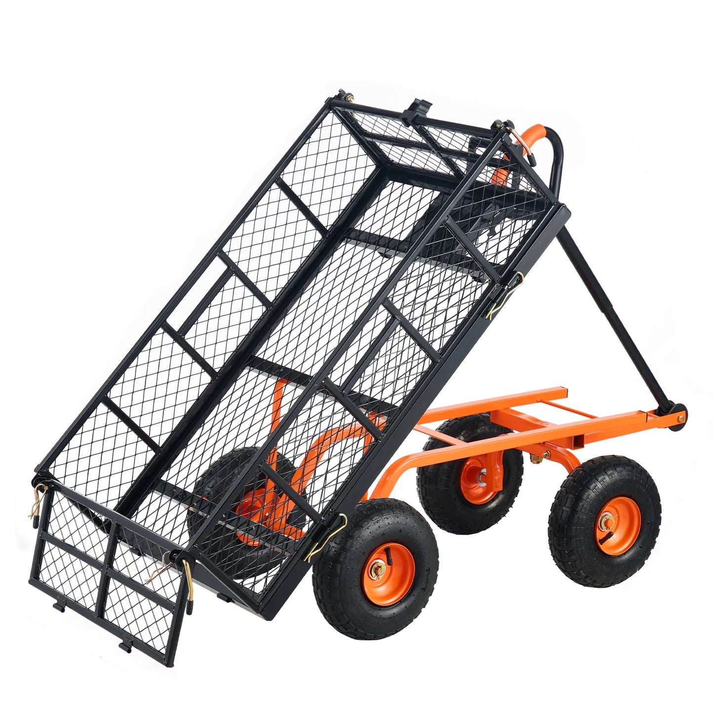 SucceBuy Garden Cart Sturdy Metal Utility Wagon 400 880lbs Capacity