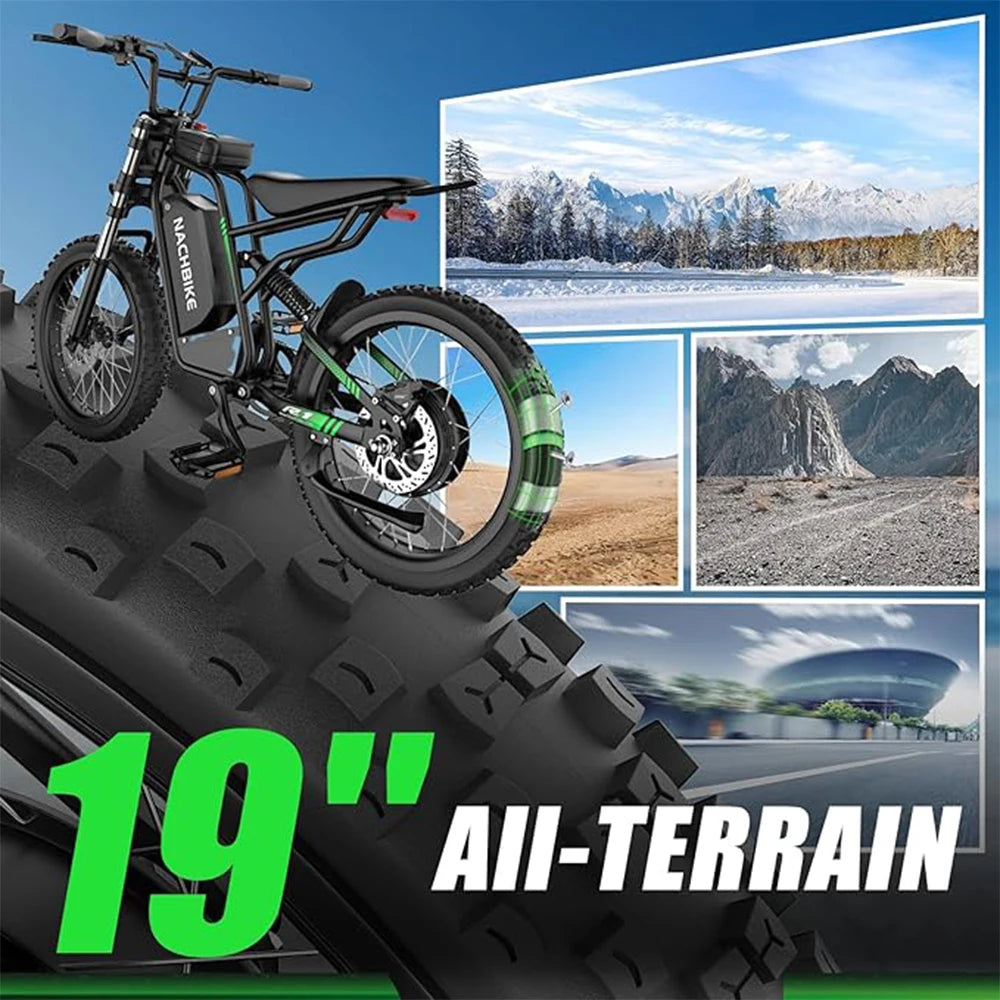 Electric Dirt Bike 6000W 60V 50 Mile Range Dual Suspension