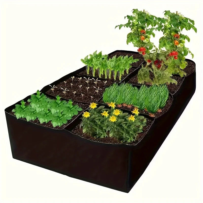 Garden Bed Grow Bags 8 Grids Breathable Planter Raised Beds