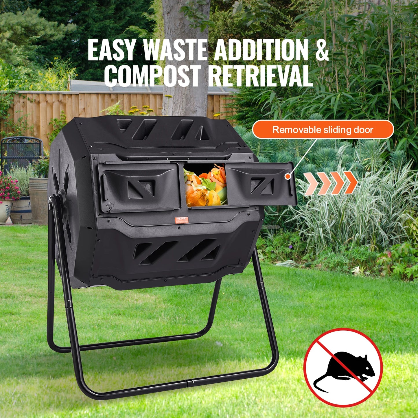 Compost Bin Dual Chamber Tumbling Composter