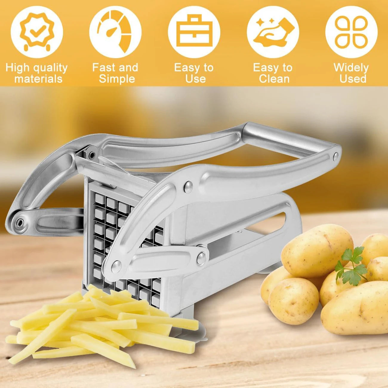 French Fries Cutter Stainless Steel Potato Slicer 36 Blades