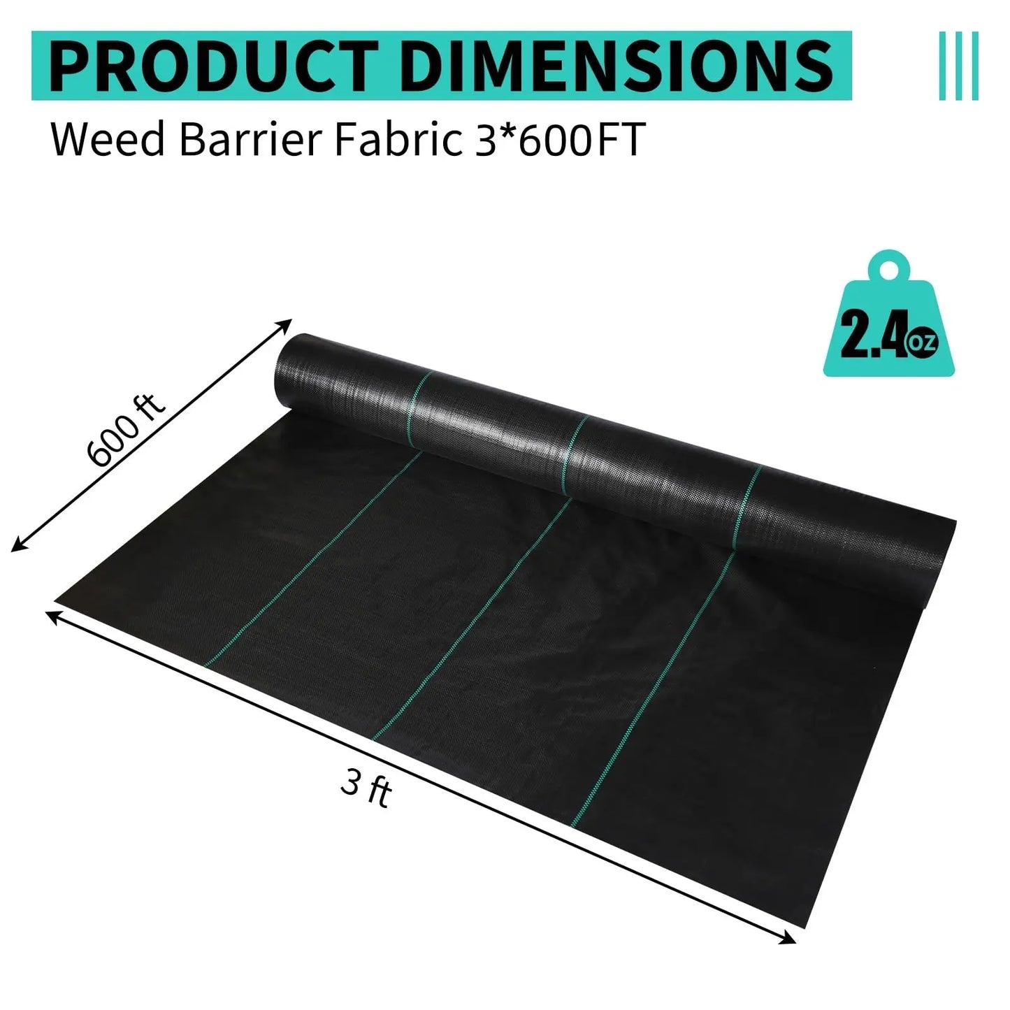 HiMISS Weed Barrier Landscape Fabric Heavy Duty Nylon Weave