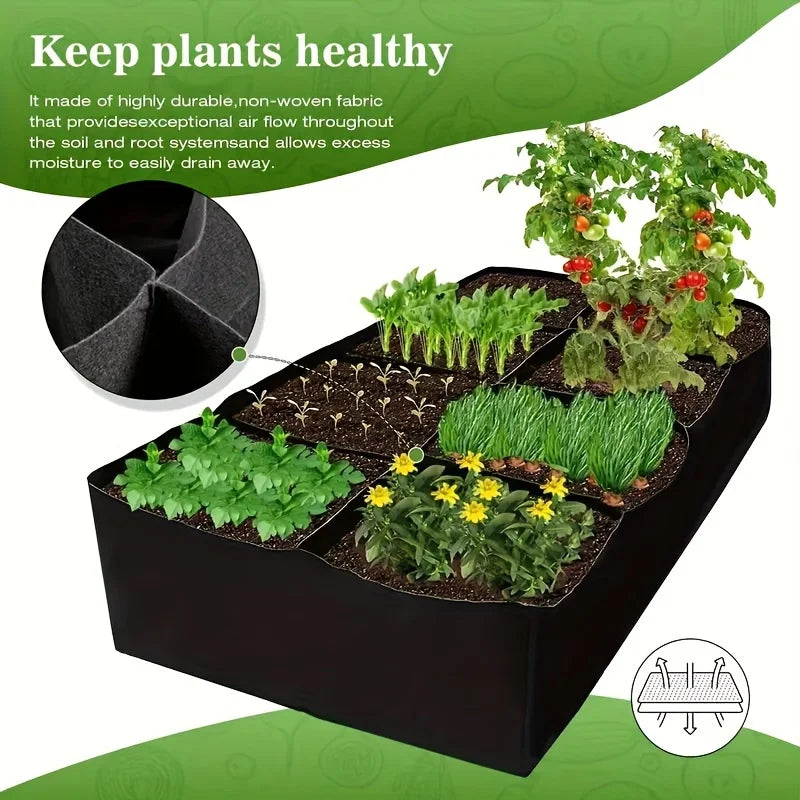 Garden Bed Grow Bags 8 Grids Breathable Planter Raised Beds