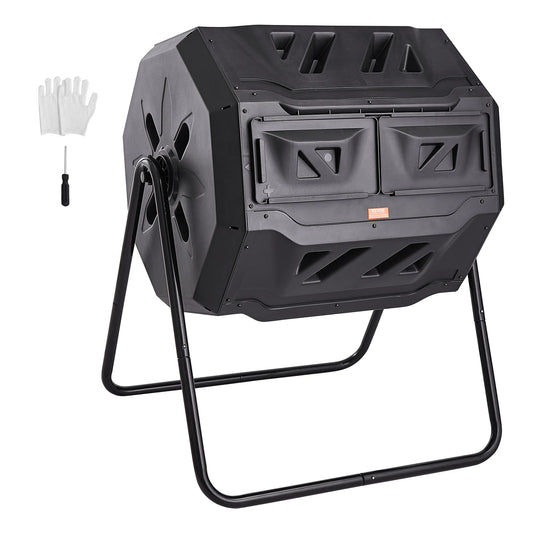 Compost Bin Dual Chamber Tumbling Composter