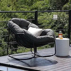 TIFICY Outdoor Wicker Egg Swing Chair With Cushion