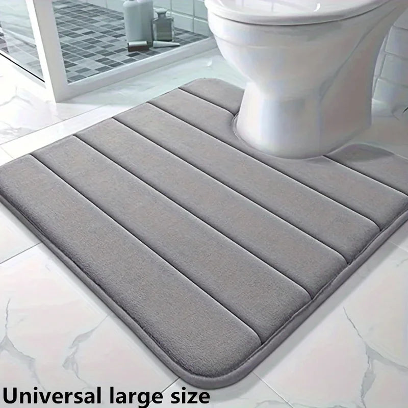 NONECN U Shaped Toilet Mat Memory Foam Bath Anti Skid