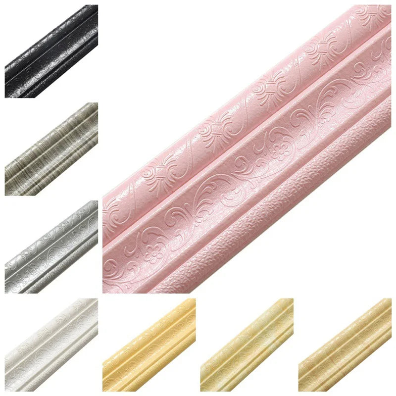 Self Adhesive Foam Molding Trim Wallpaper Border 3D Decorative Wall Lines