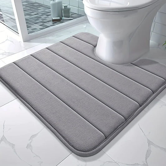NONECN U Shaped Toilet Mat Memory Foam Bath Anti Skid