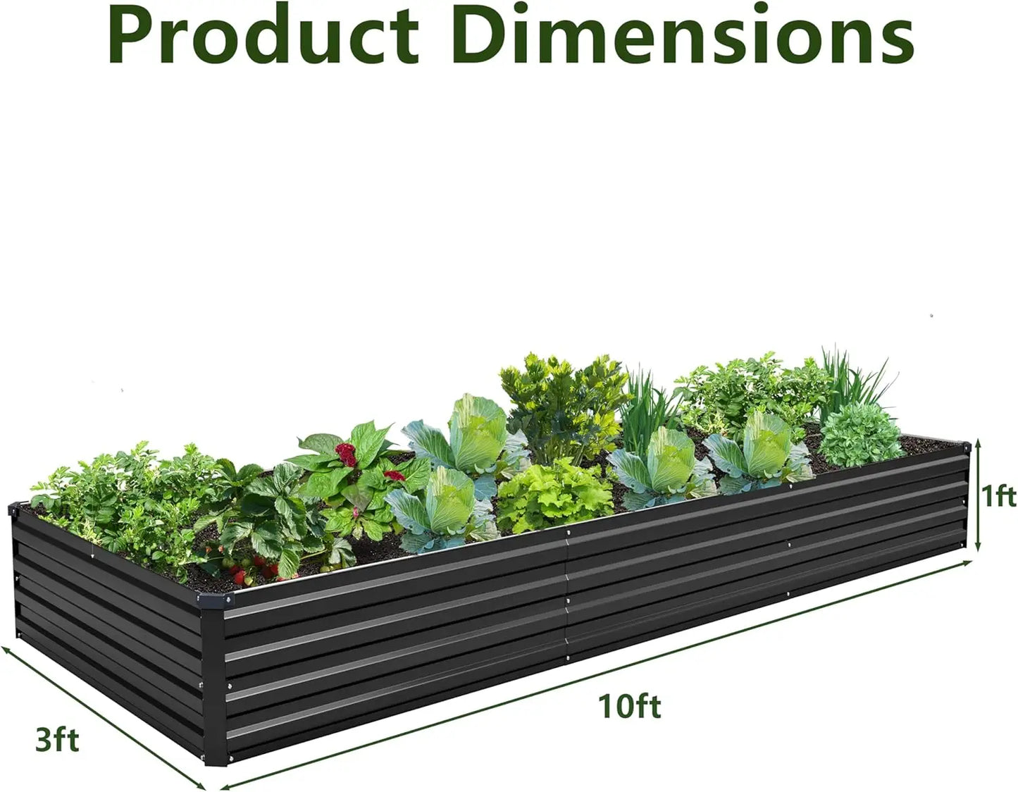 Galvanized Steel Raised Garden Bed Kit 2 Pack Outdoor Planter Box